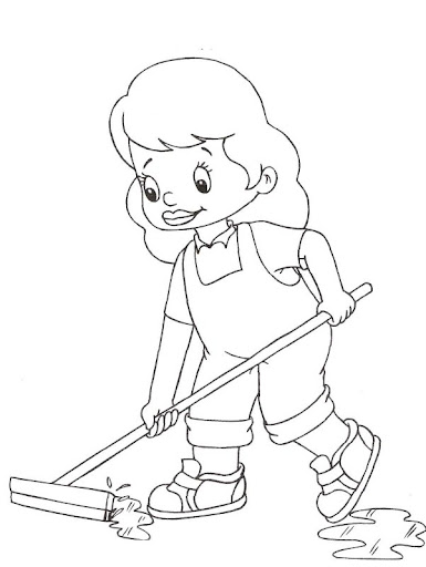 طفل يحافظ على نظافة غرفته رسومات للتلوين Limpando%20o%20ch%C3%A3o