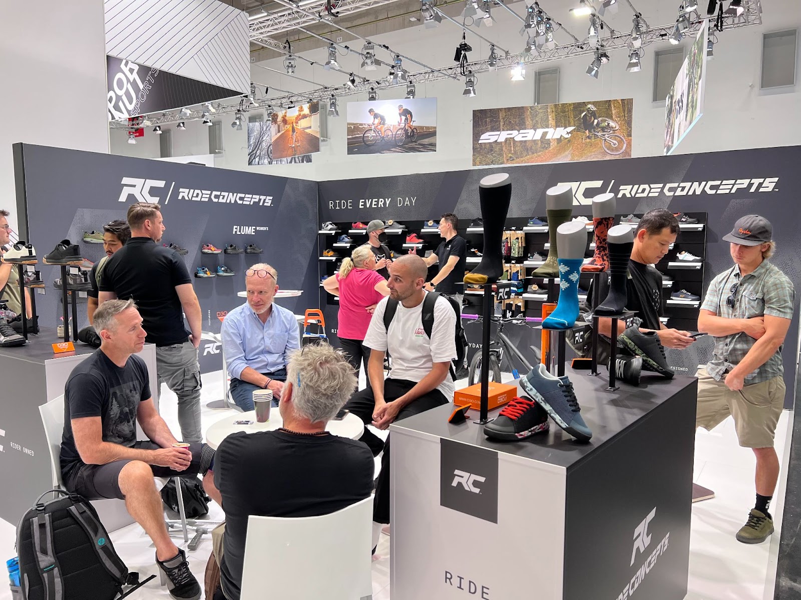 CrankTank blog image of Ride Concepts mountain bike shoe company tradeshow booth at Eurobike in Frankfurt, Germany.