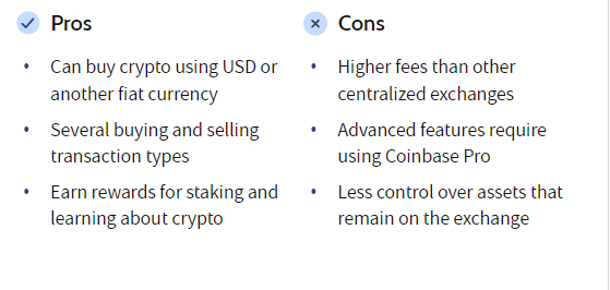 Pros and Cons of Coinbase wallet