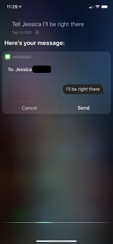 Siri Message UI