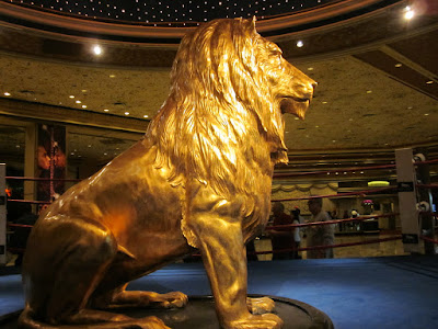MGM gold lion lobby side mane majestic photo MGM gold lion lobby side mane majestic photo