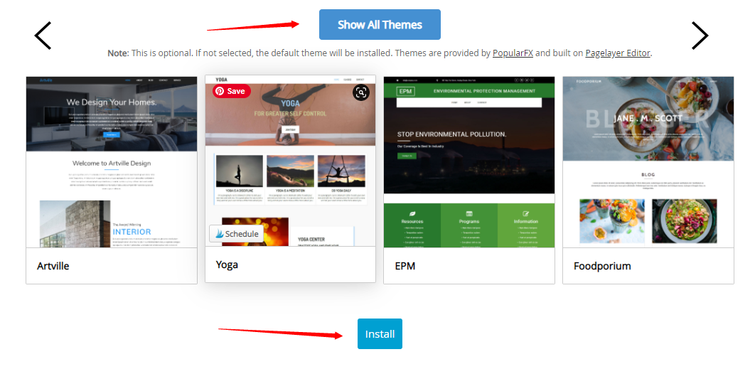 how to install theme to your new website