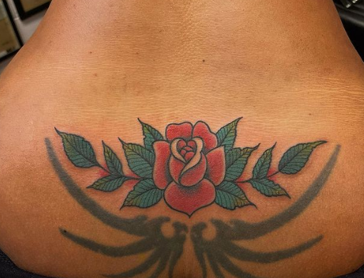 Rose Lower Back Tattoo