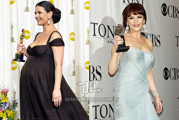 Before and after of Catherine-Zeta-Jones embarazada