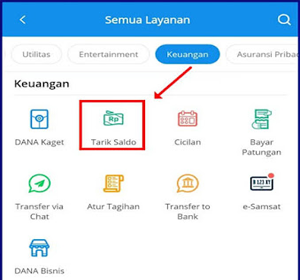 fitur tarik saldo dana hilang