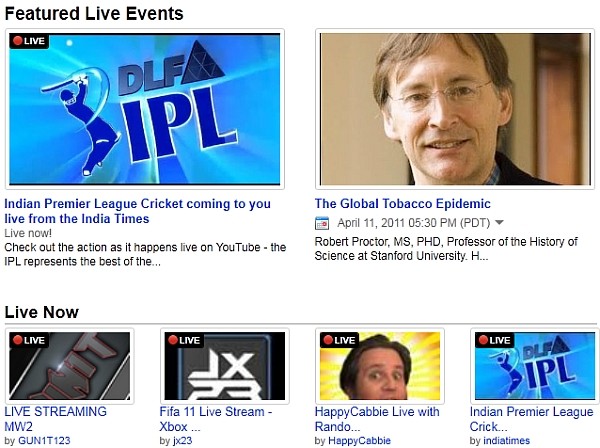 YouTube-live Alt text here