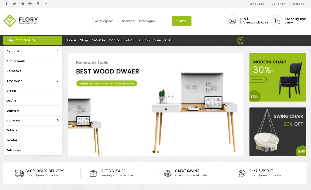 Flory Furniture Store OpenCart Template