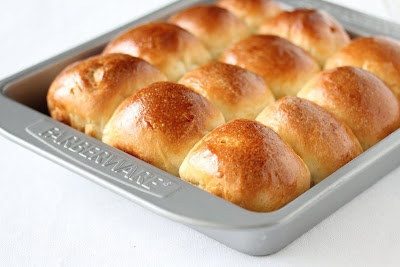 close-up photo of pan of rolls
