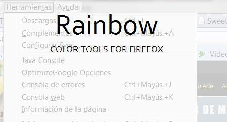Rainbow es una nueva extensión de Firefox, que permite capturar, generar y usar librerías de colores web sin tener que recurrir a programas como Dreamweaver