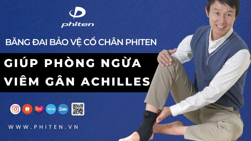 Băng đai bảo vệ cổ chân Phiten giúp phòng ngừa viêm gân Achilles
