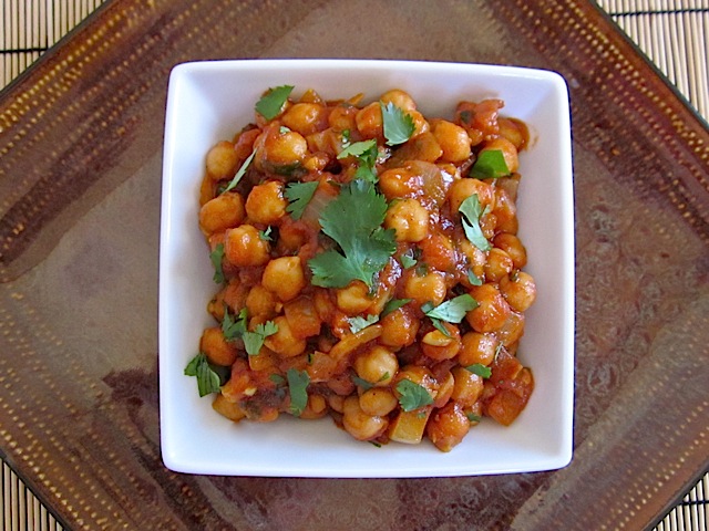 quick curried chick peas