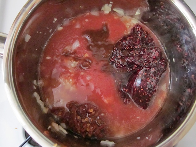 bbq sauce ingredients in pot 