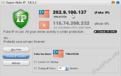 Fake Ip thành IP của Malaysia