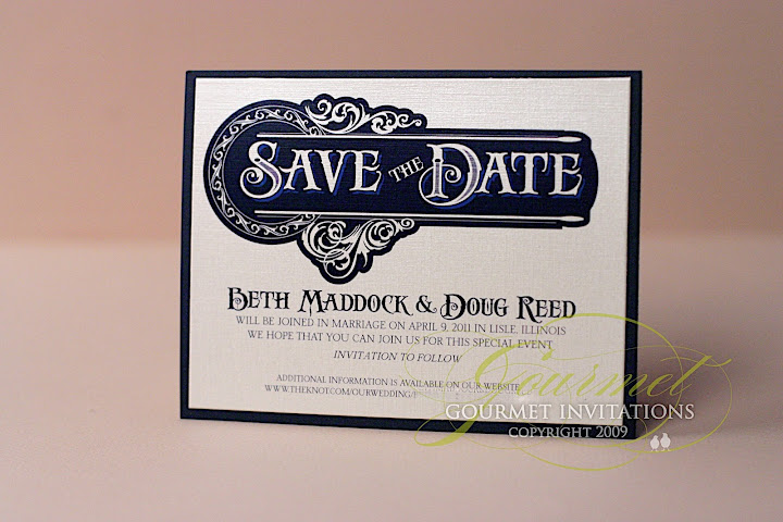 nave save the dates, ivory save the dates, navy and ivory save the dates, save the dates with envelopes, vintage save the dates