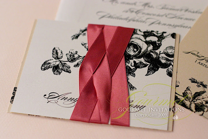vintage wedding garden invitations, custom rose wedding invitation, gold and antique rose wedding, invitations with ribbon