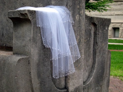 Wedding veil at the IU campus in Bloomington Indiana