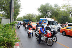 Bangkok traffic jam on festival day