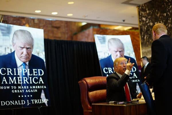 A book signing for “Crippled America,” held in 2015 at Trump Tower in Manhattan. 