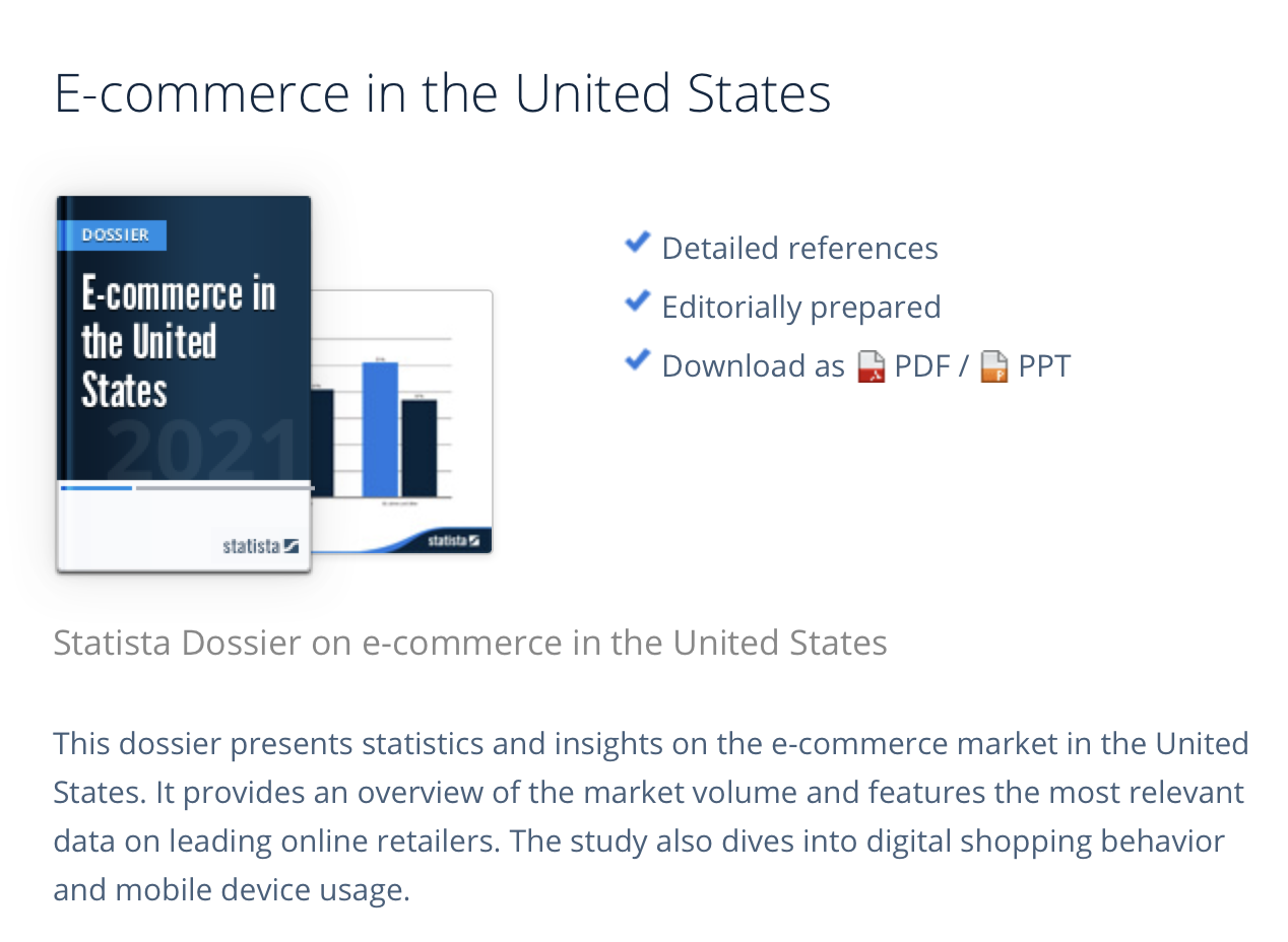 Statistics of E-commerce in the United States