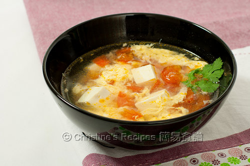Tomato Tofu Egg Drop Soup