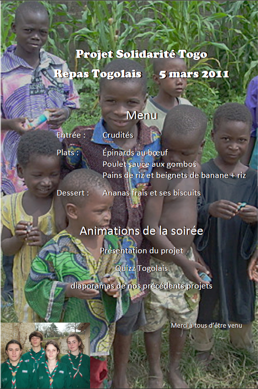 Menu du repas Togolais du 05 mars 2011