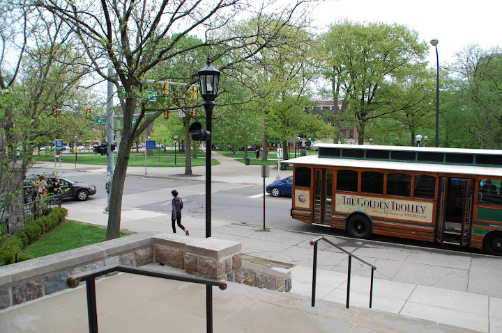 Golden Limo trolley downtown Ann Arbor