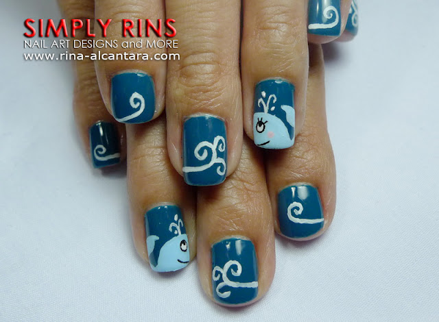 Whale nail art design 05
