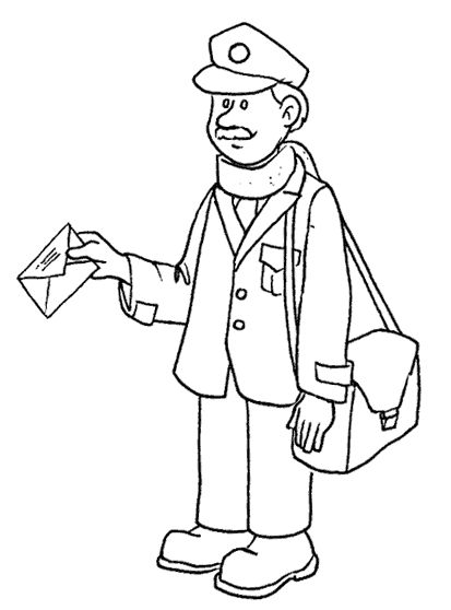 mailman hat coloring pages - photo #8