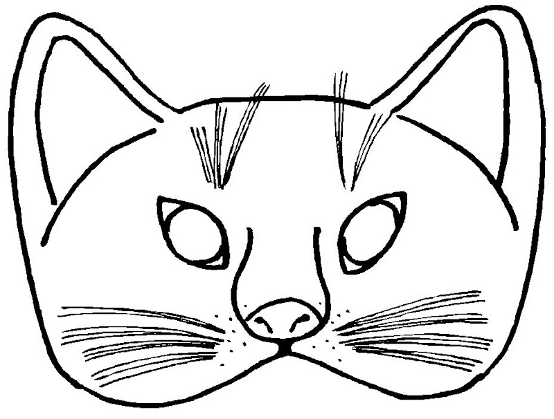Cat Mask Coloring Coloring Pages