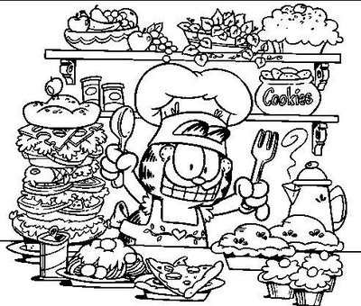 Garfield kitchener - free coloring pages | Coloring Pages