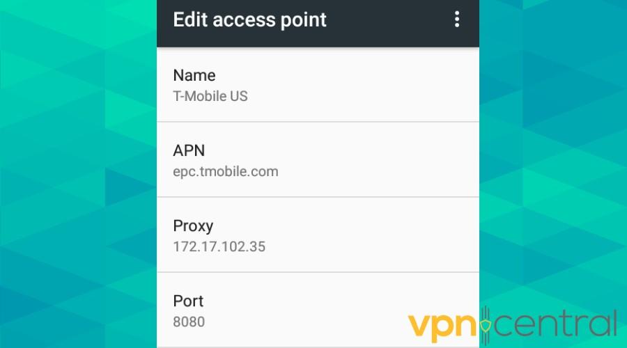 android settings edit acces point