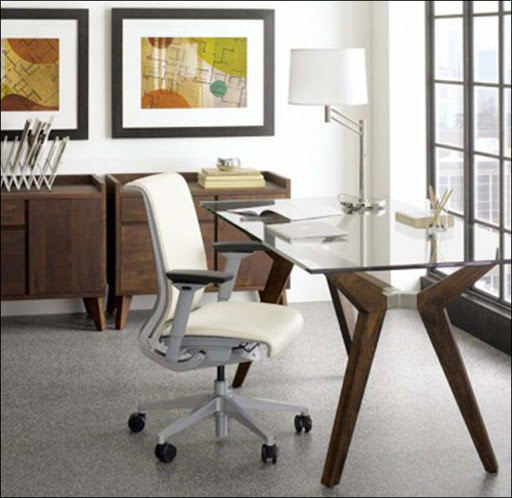 glass white modular office furniture