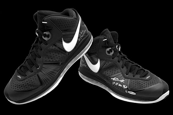 Nike LeBron 8 V1 amp V2 Game WornSigned PEs from Upper Deck