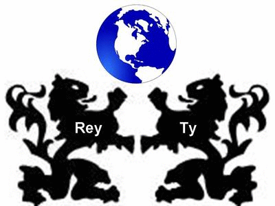 Rey Ty's Two Lions Mascots Holding the Globe