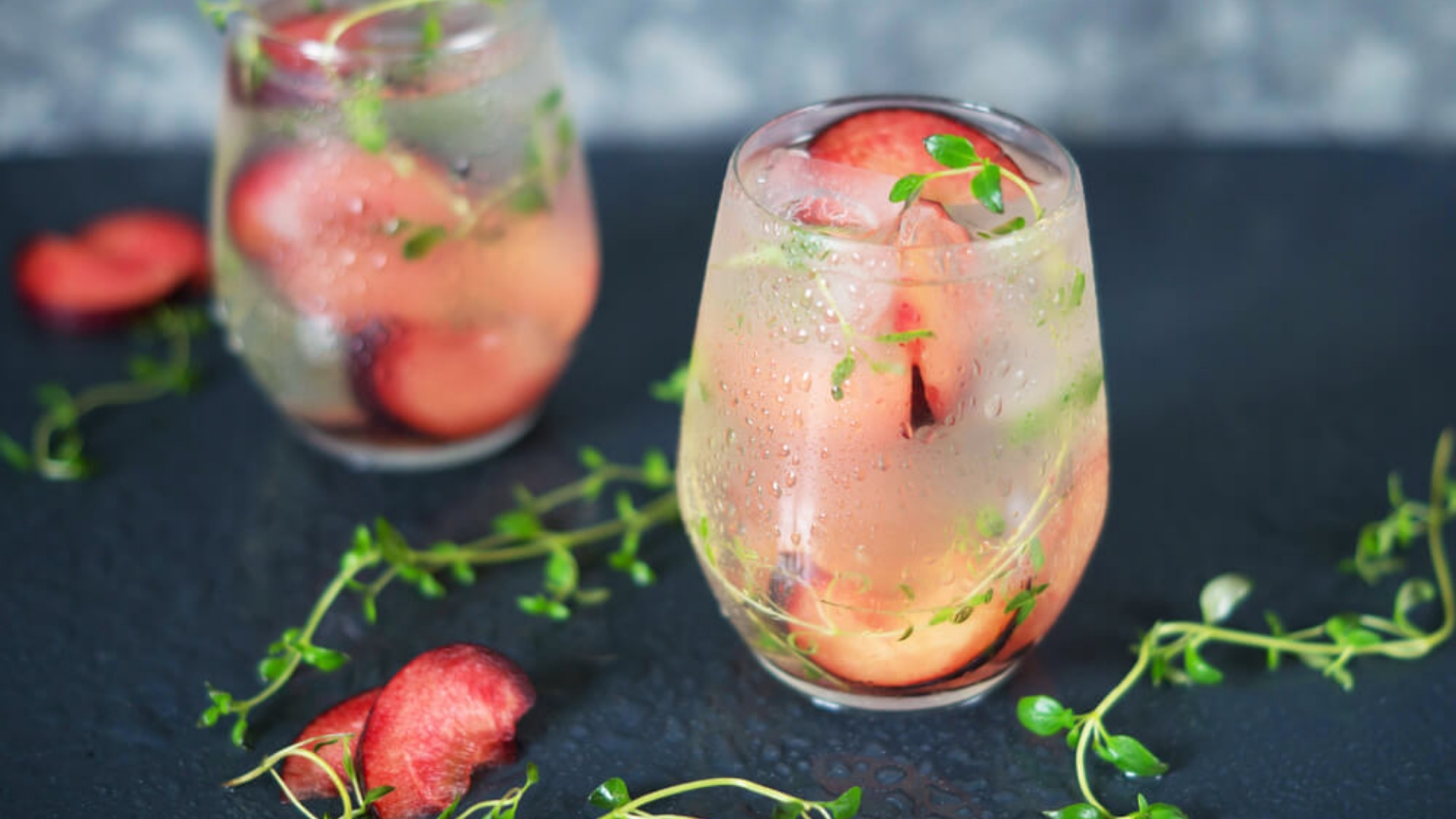 Plum and Thyme Prosecco Smash