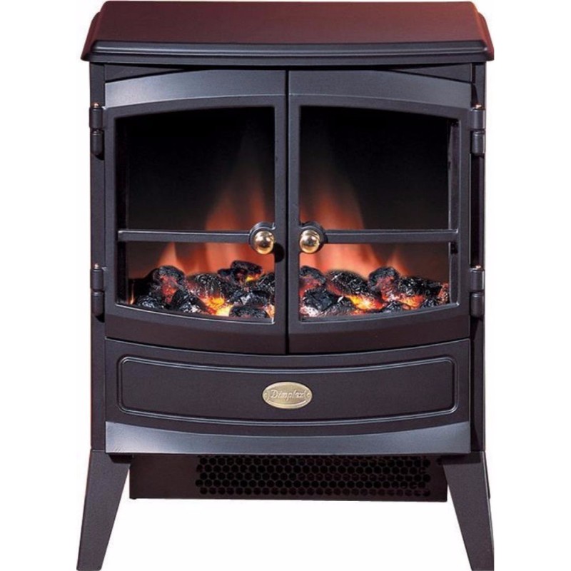 electric fan heater stove in black with optiflame