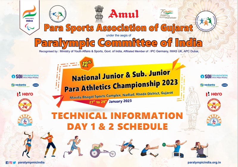 Para Athletics Jr SJr Technical Info Schedule Day 1 & 2