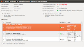 0076_ROOT: Disco duro de 160 GB (SAMSUNG HM160JC) – Datos SMART