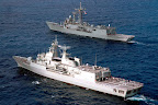 HMAS Parramatta (foreground) and HMAS Newcastle (rear)