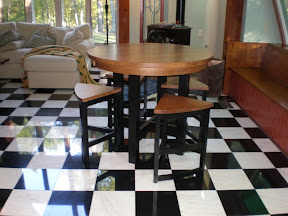 42 Inch Barcelona Pub Table and Barstools in Midnight Oak & Medium Oak
