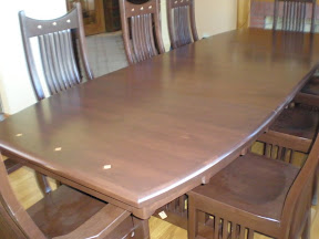 90 x 42 Western Dining Table & Chairs, Mocha Walnut with Natural Cherry Inlays