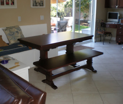60" x 32" Tuscany Table and Bench in Mocha Walnut