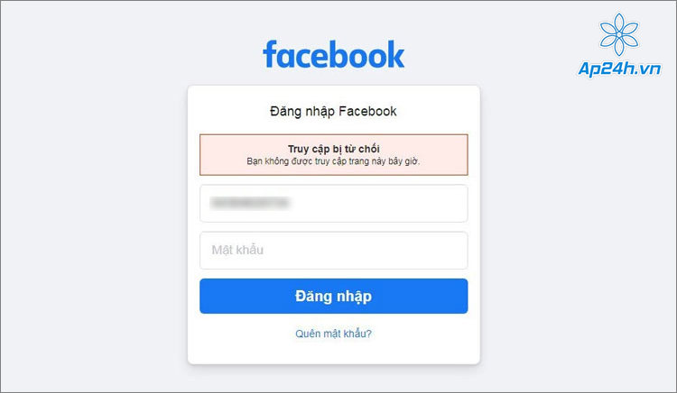 Thông báo “Truy cập bị từ chối” trên Facebook