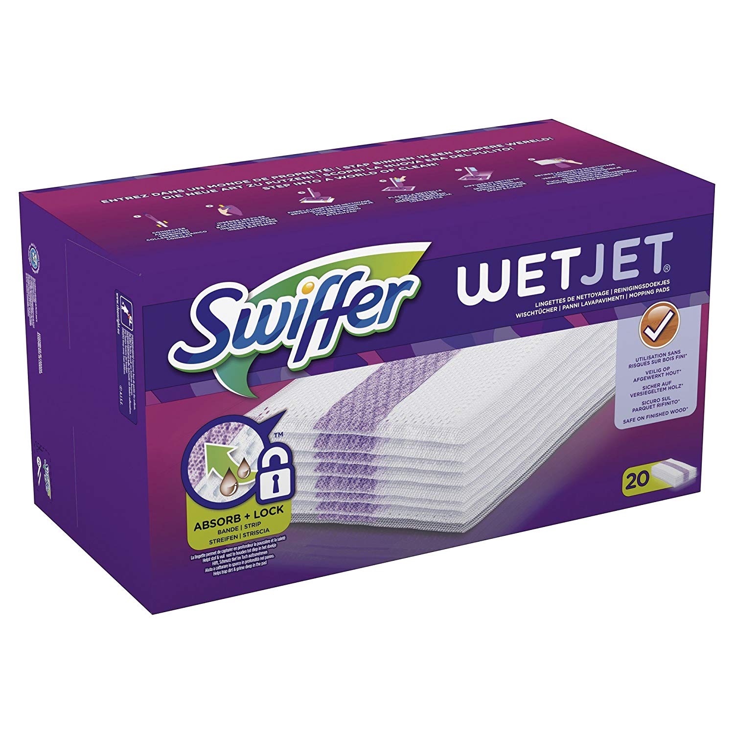 Swiffer WetJet Balai Spray Recharges Lingettes tous Types de Sols x20 - Lot de 2 | eBay