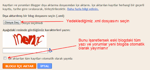 İçeriği başka bir bloga aktarmak İçeriği başka bir bloga aktarmak