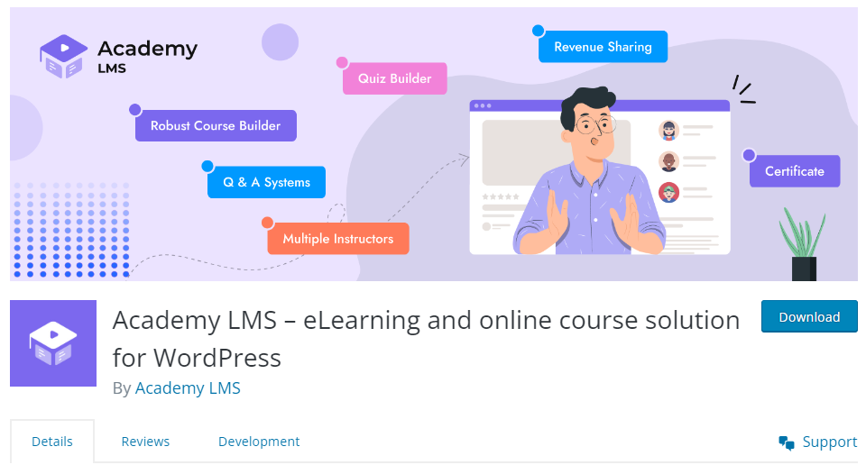 Academy LMS best wordpress LMS plugin