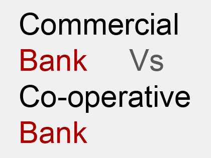 distinguish between commercial bank and co-operative bank