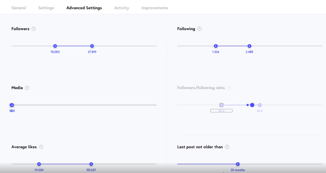 Nitreo advanced settings