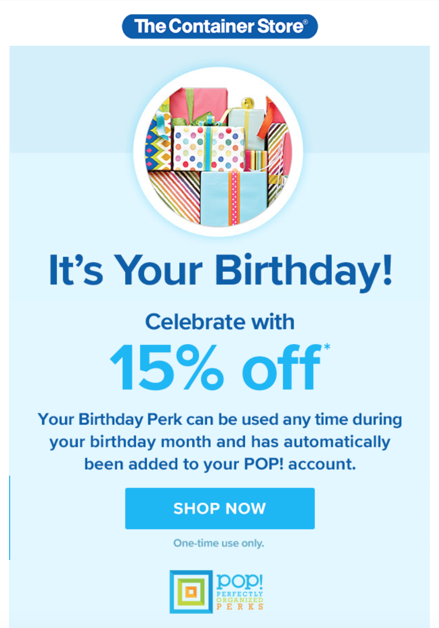 birthday and anniversary emails.