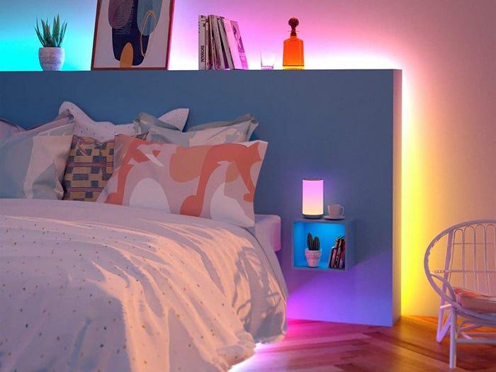 Govee LED Strip Lights set up in a bedroom